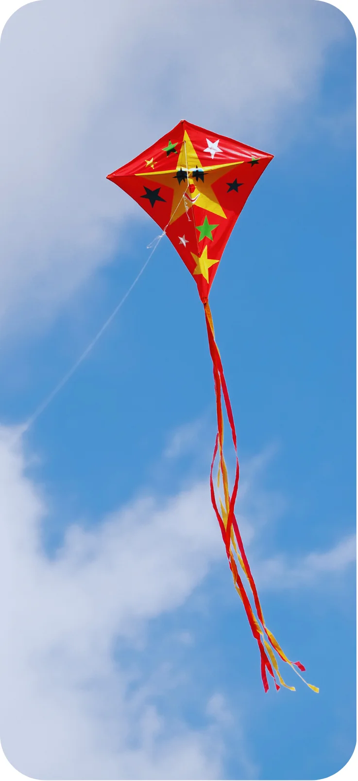 kite flying in a blue sky
