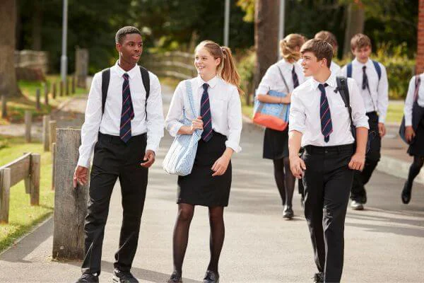 Secondary School Kids In Uniform