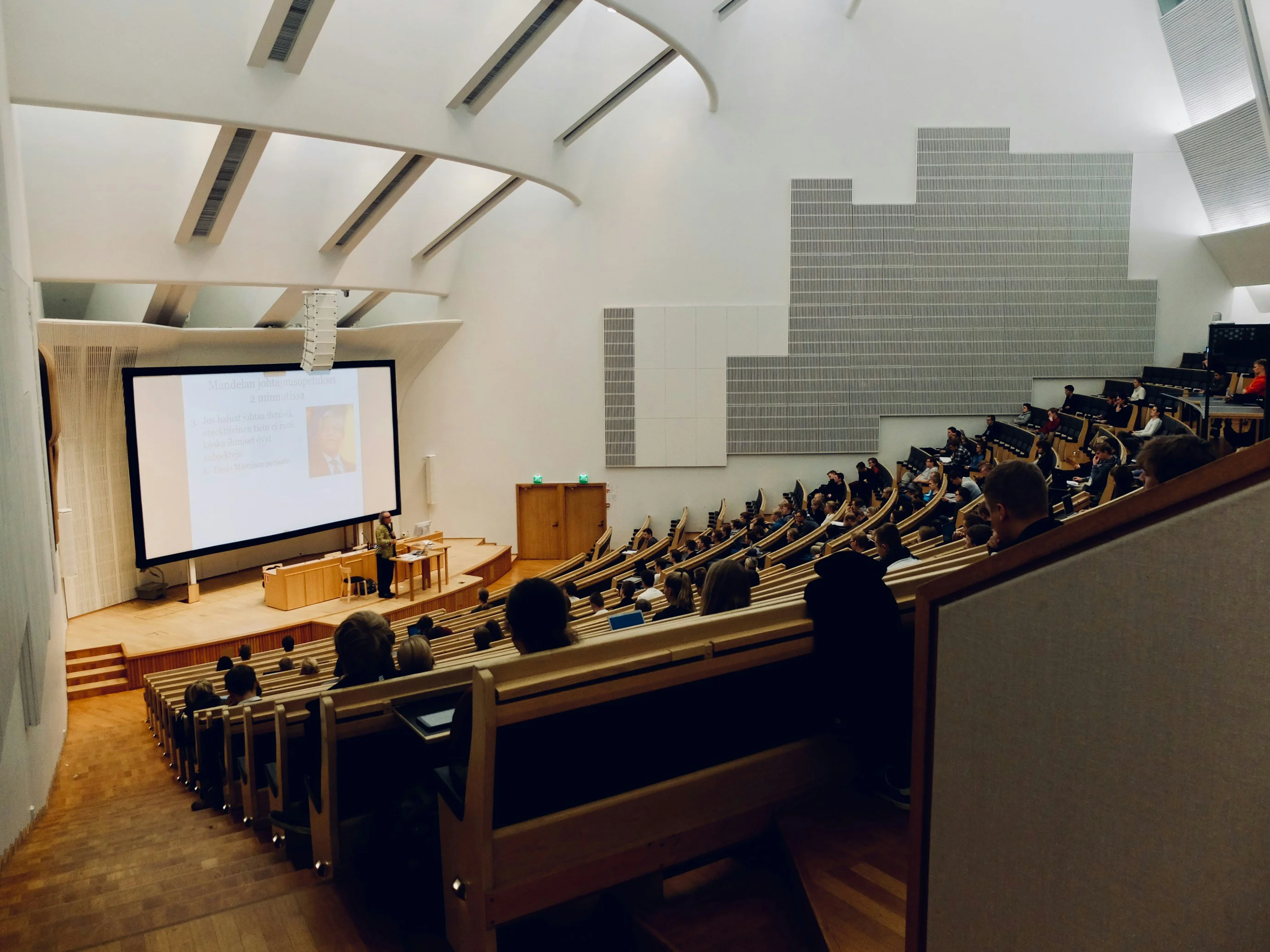 Lecture theatre with students in it