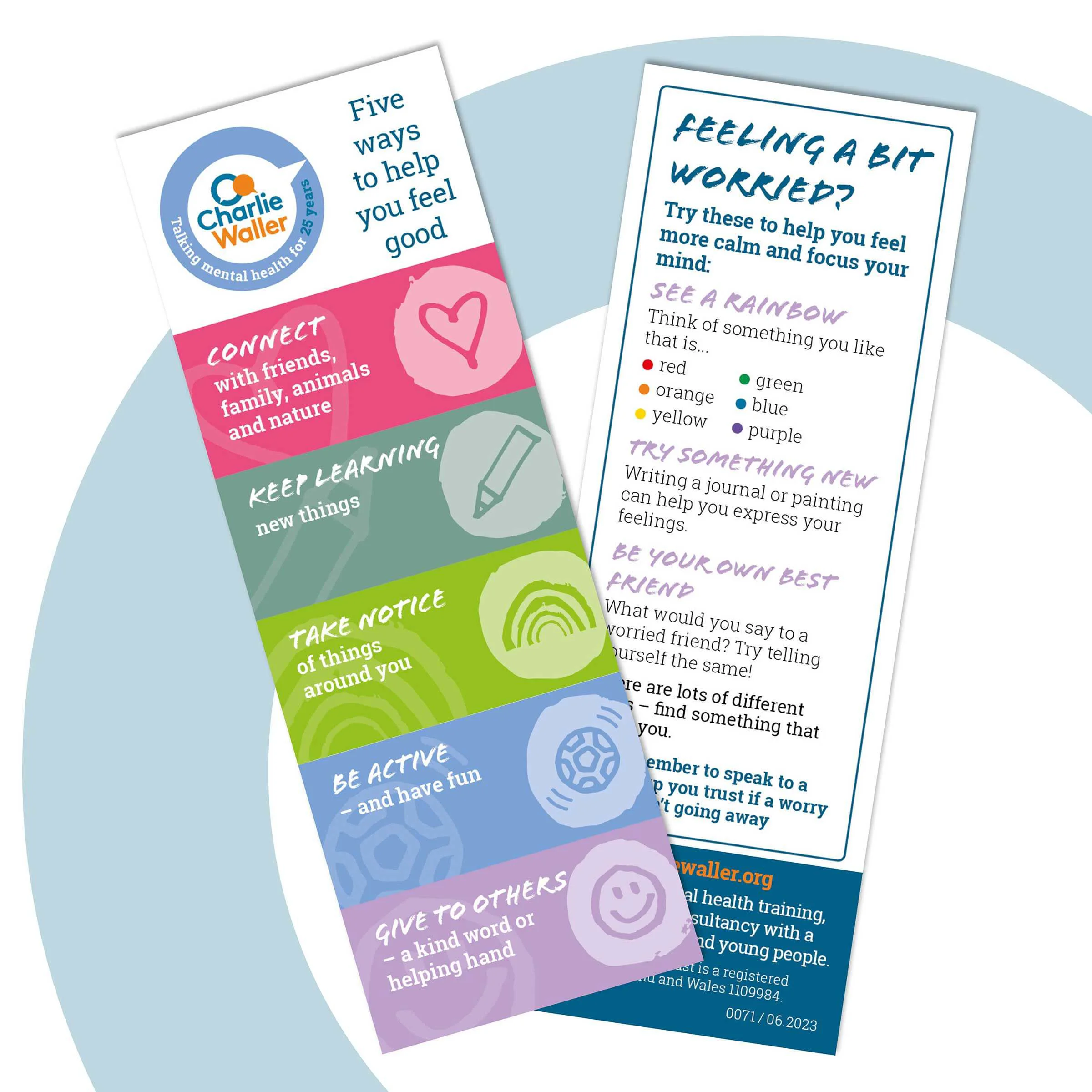Image of the five ways to wellbeing bookmark for children