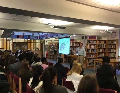 Talk being given to students
