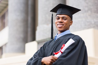 Male student graduating 