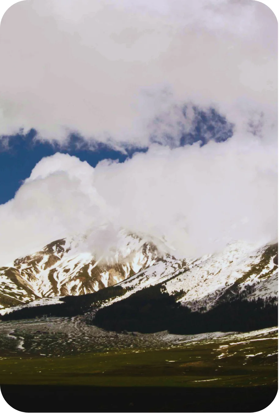 mountain landscape with low clouds