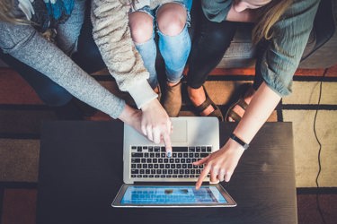 Number of hands on laptop