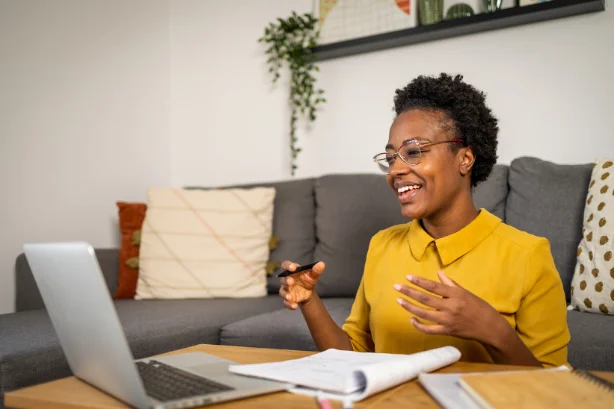 Woman Leading Online Meeting