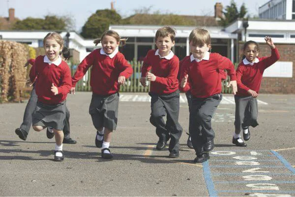 Primary School Children Running