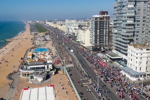 Brighton Marathon above view Brighton Marathon above view