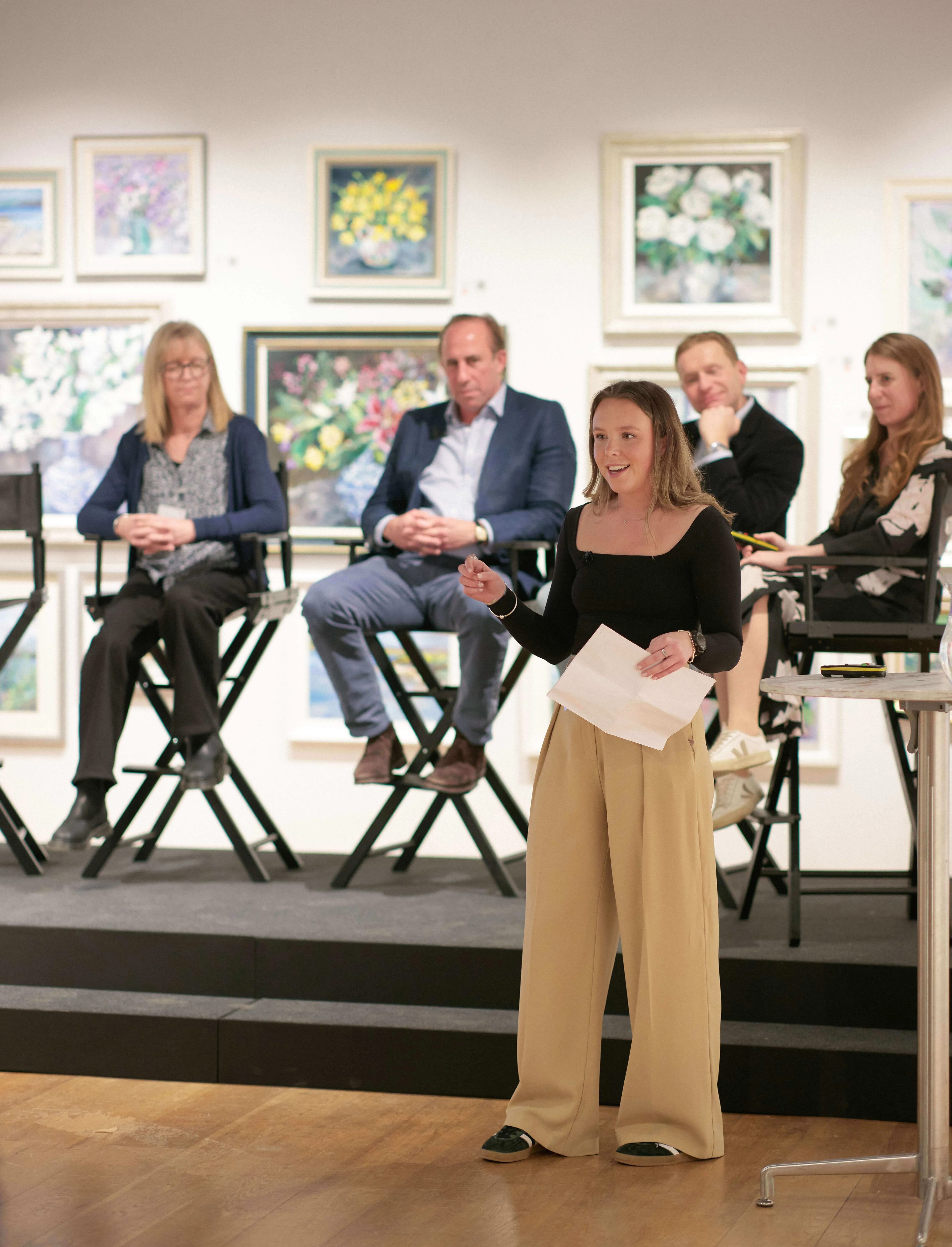 Molly Pridmore Speaking at the art event