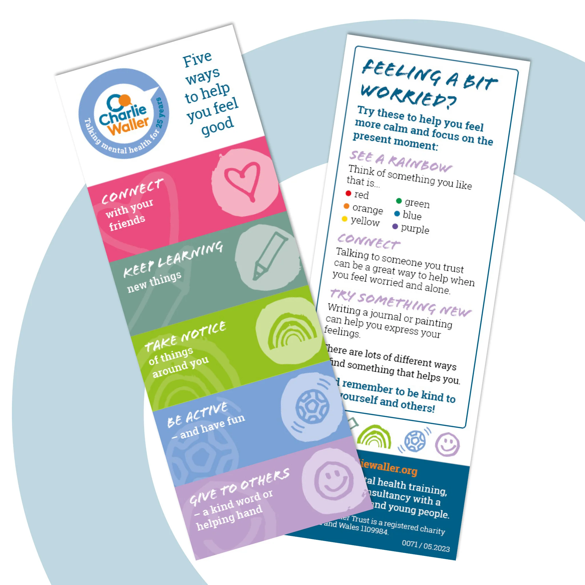 Image of the five ways to wellbeing bookmark for children