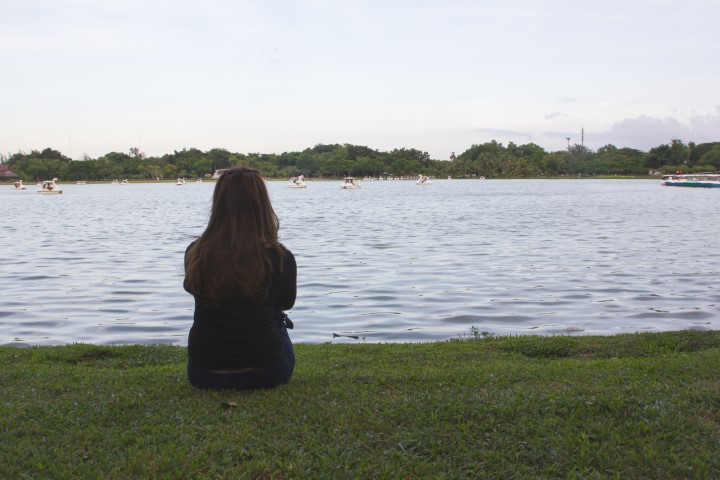 Girl sat alone