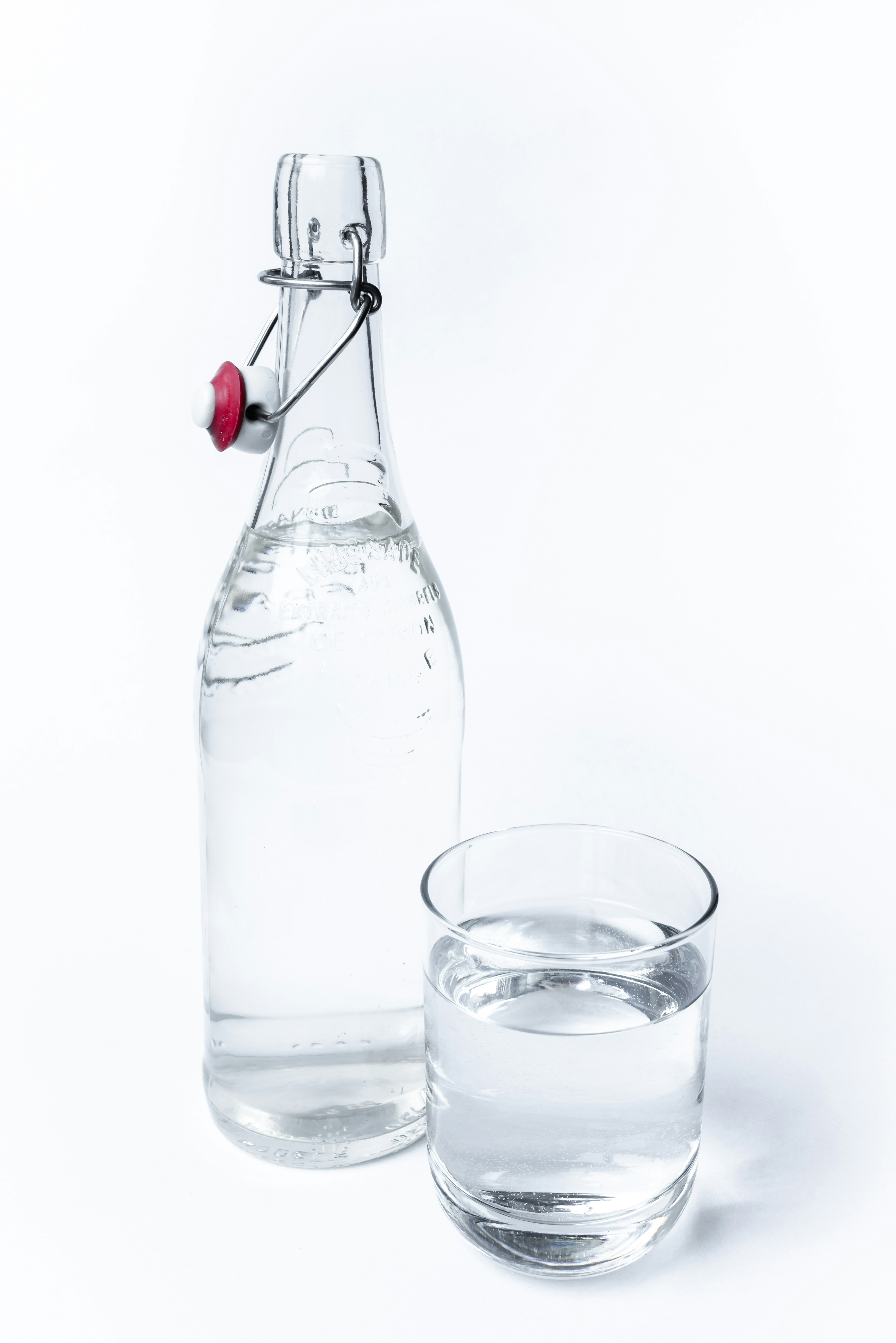 Bottle and glass of water