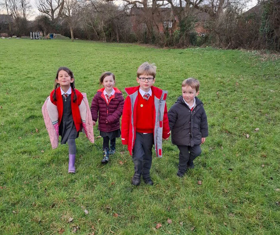 School children outside School children outside