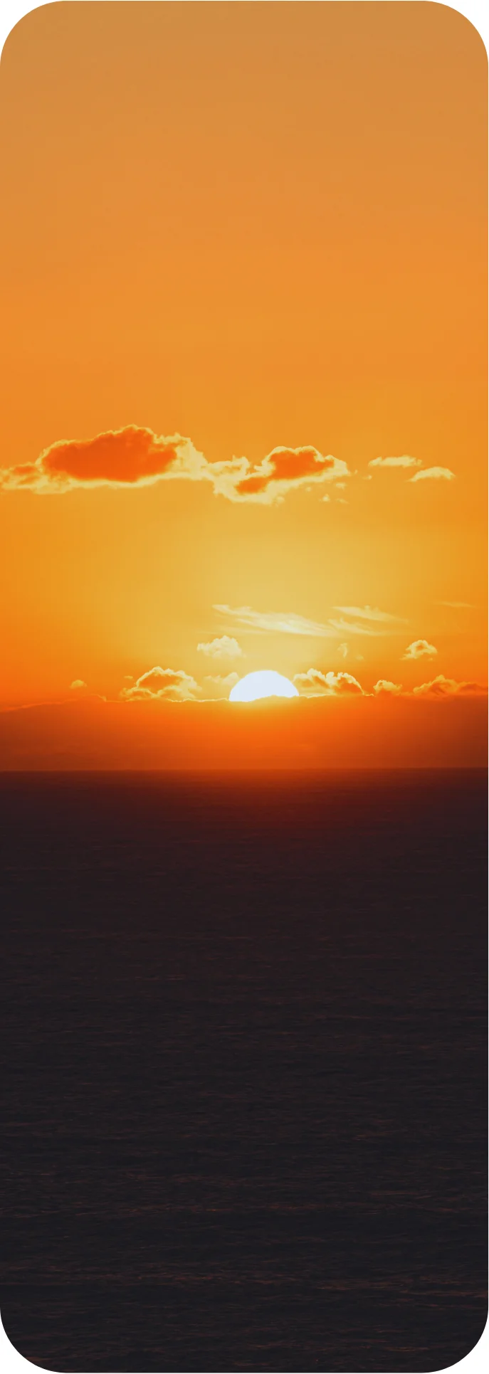 low sunset on the horizon