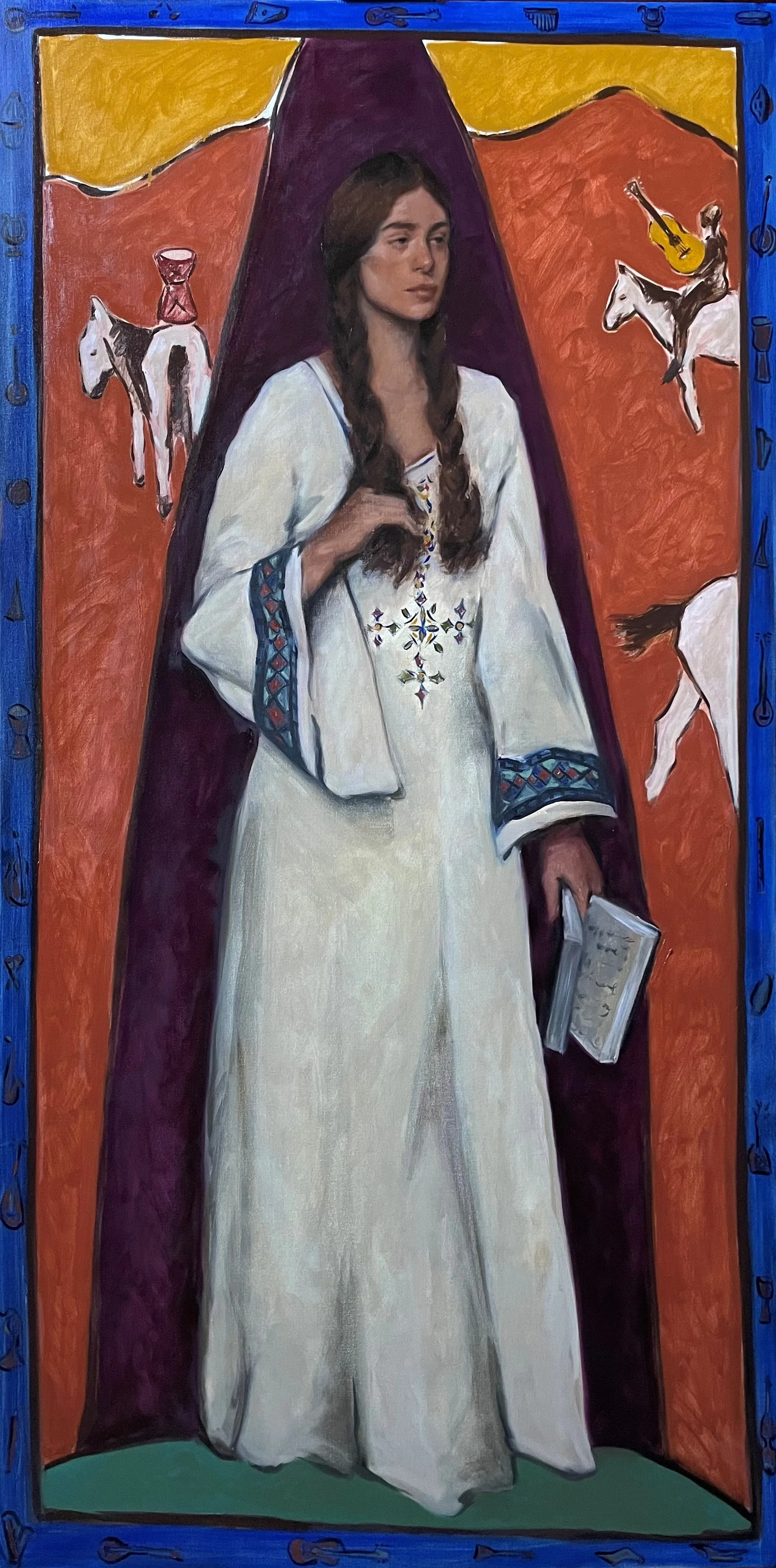 Portrait Woman In White Dress